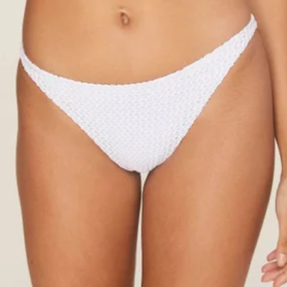 NWT- ANDIE SWIM X Demi Moore The Tropez Bikini Bottom || White Crochet